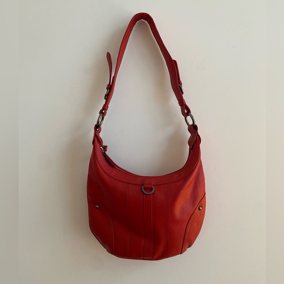 Red Leather Shoulder Bag - Picture 3 of 5